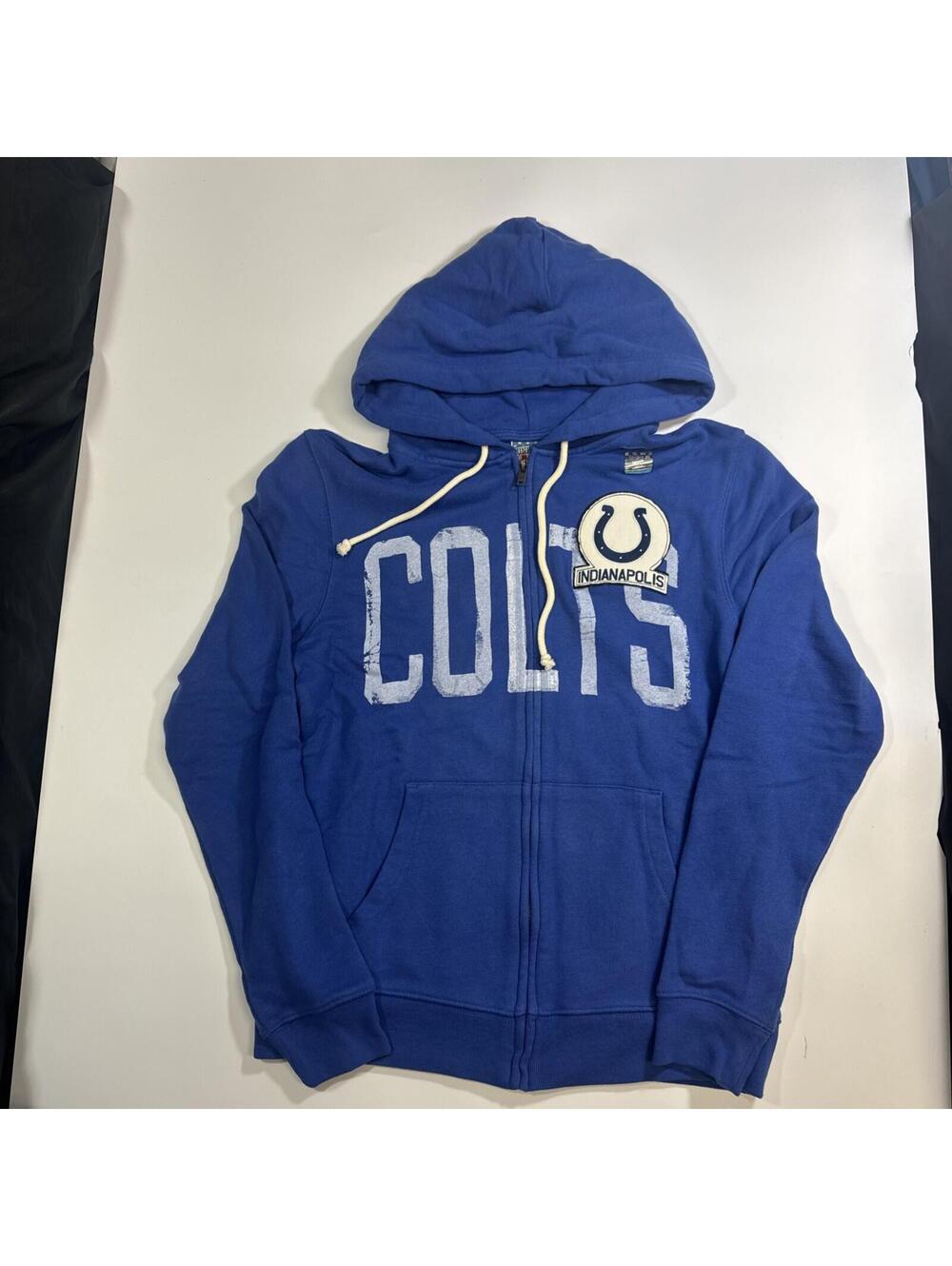 Junk Food Indianapolis Colts Hoodie Womens Small S Blue Full Zip NFL Graphic 53